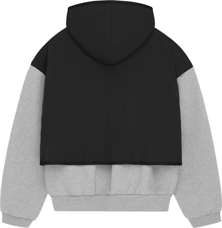 Свитер Fear of God Essentials Nylon Fleece Hooded 'Light Heather Grey/Jet Black', разноцветный — фото 2