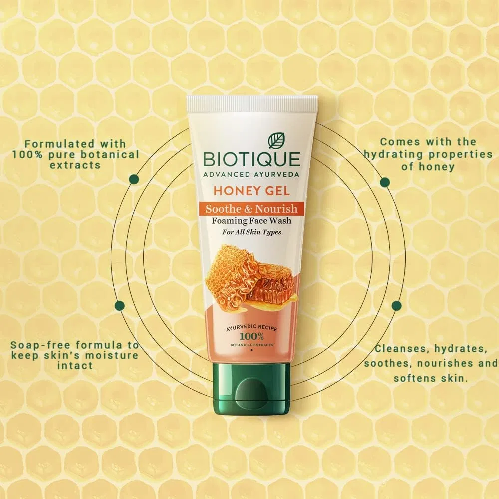 Гель для умывания Biotique — Освежающий пенящийся с медом Bio Honey Gel от — фото 3