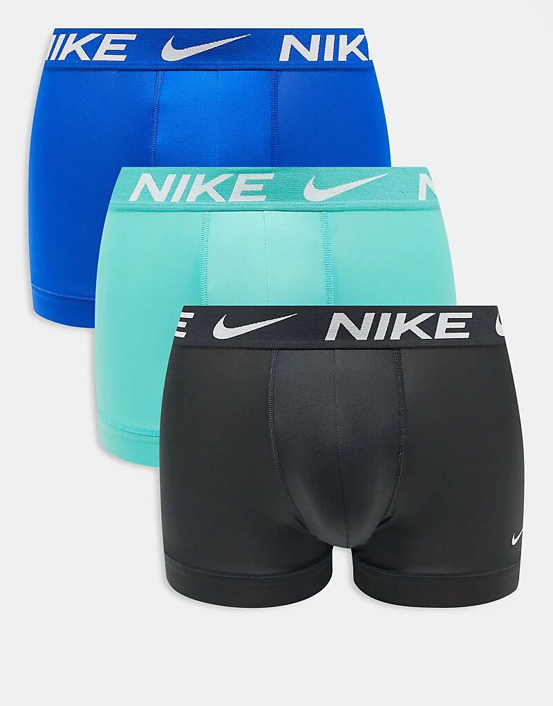 

Комплект из 3 трусов-боксеров из микрофибры Nike Essential в цветах: синий/черный/пастельно-голубой