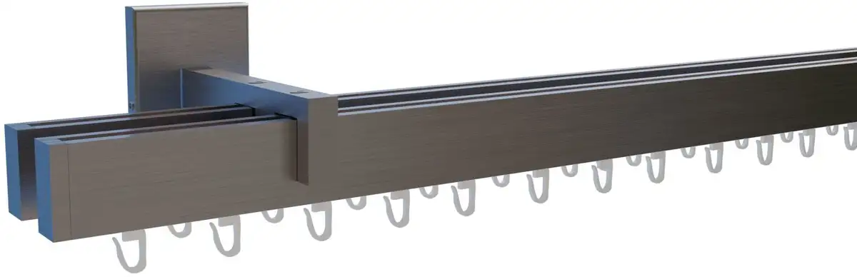 

Карниз indeko "Bern", 2 направляющие, желаемая длина, полный комплект внутренней направляющей, включая планеры и крепежный материал 380 см, цвет satin-silberfarben