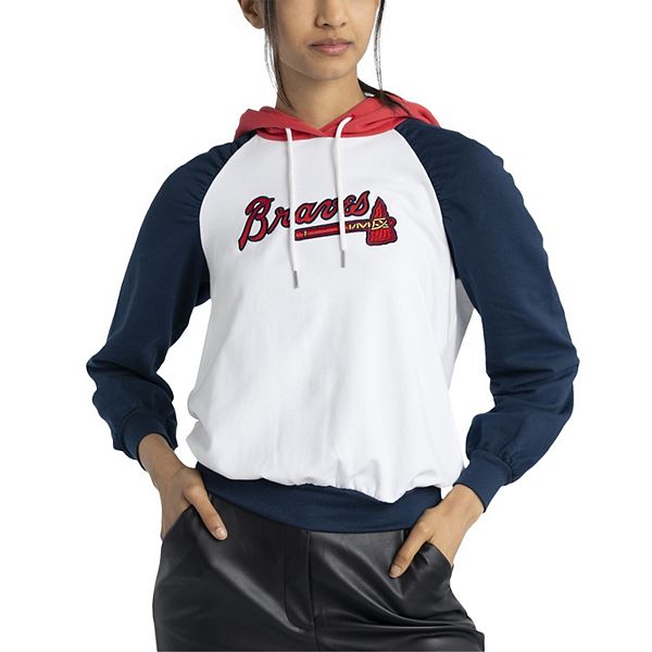 

Женский белый худи Atlanta Braves Marlowe Tri-Blend Raglan Lusso