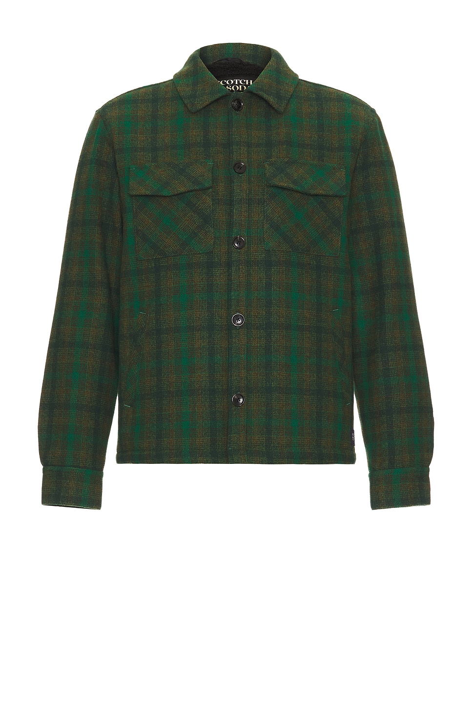 

Рубашка в клетку с подкладкой тедди Scotch & Soda, зеленый