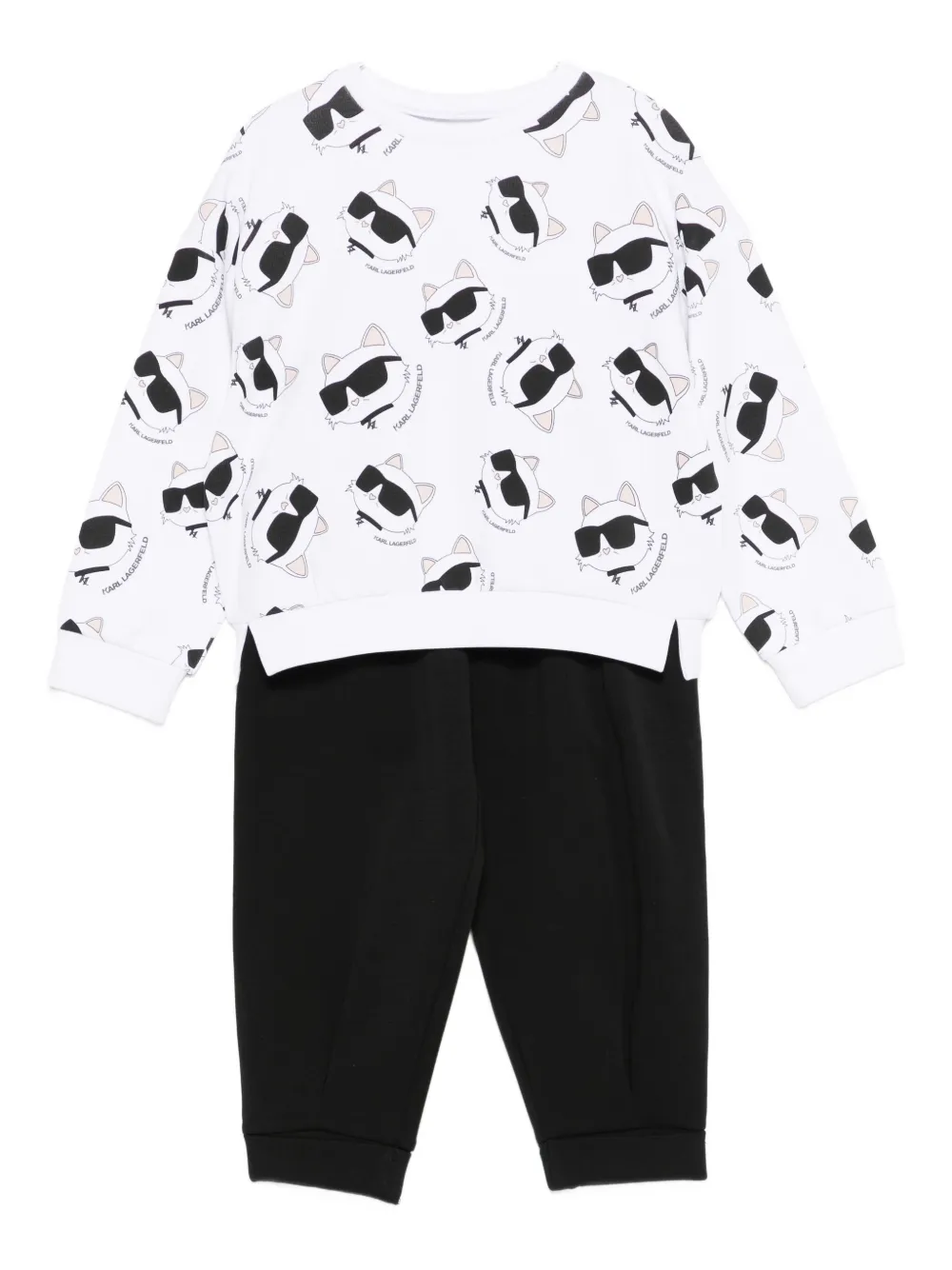 

Спортивный костюм с кошачьим принтом KARL LAGERFELD KIDS, черный