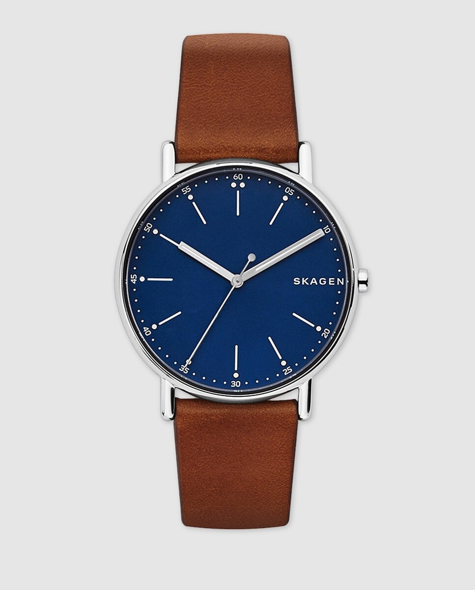 

Skagen Signatur SKW6355 Коричневые кожаные мужские часы Skagen, коричневый