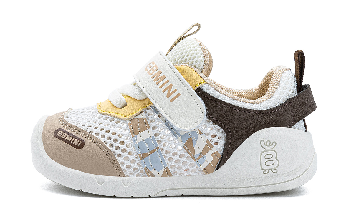 

Легкие амортизирующие дышащие нескользящие противоударные низкие ботиночки для малышей EBMINI, бежевый