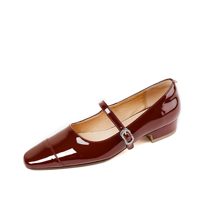 

Туфли Мэри Джейн женские низкие Yeezyy Reezy, цвет Burgundy