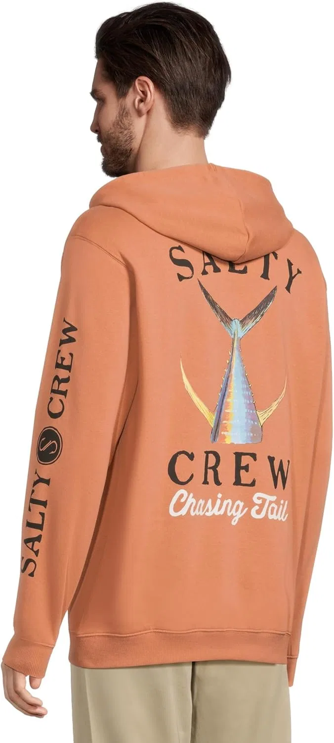 Мужская флисовая толстовка Salty Crew с капюшоном и отворотом - повседневная мужская толстовка с длинным рукавом из хлопка - стильная пляжная одежда, Sierra — фото 3