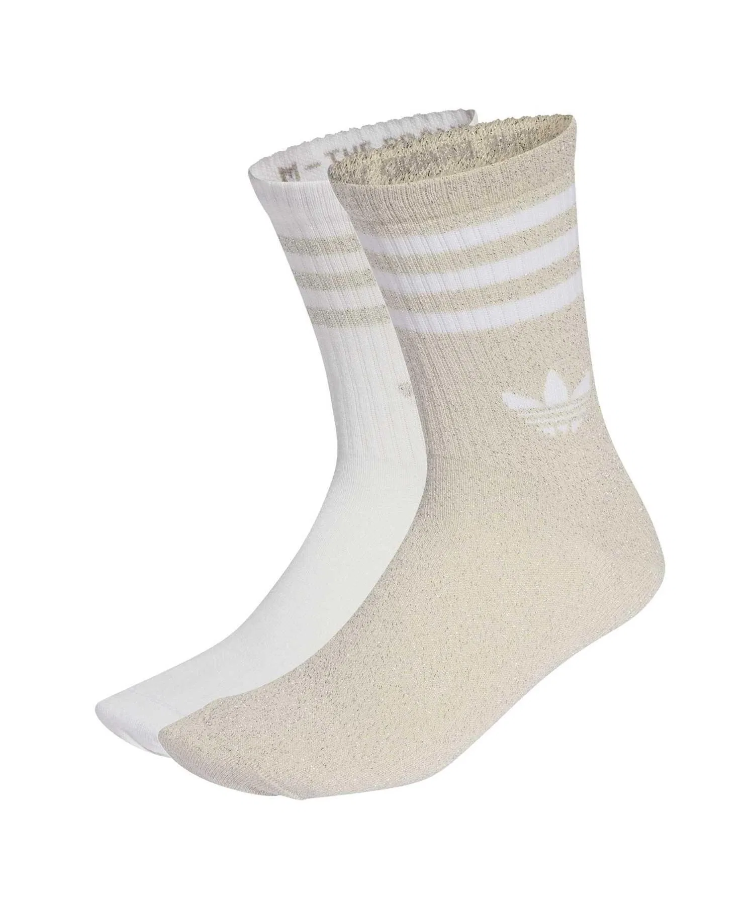 Носки adidas W 3ST GLT CREW SOCK 2P (2 шт.) KD0965 ICEGLD/WHITE