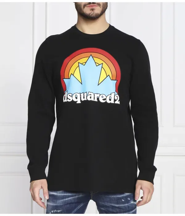 Лонгслив regular fit Dsquared2, черный