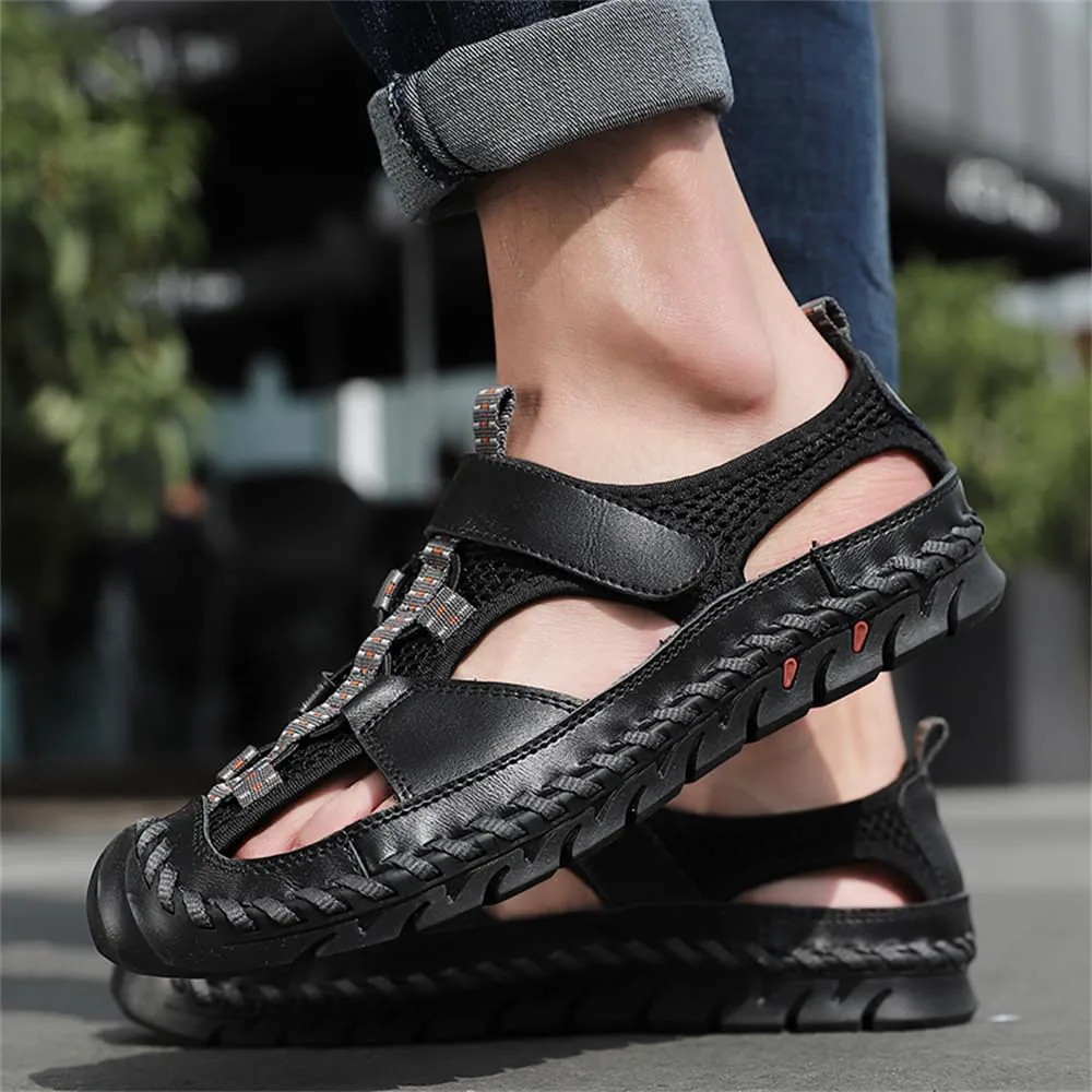 Men's Outdoor Sports Сандалии Summer Handmade Leather Сандалии Casual Beach Fisherman Shoes Abborora, черный — фото 4