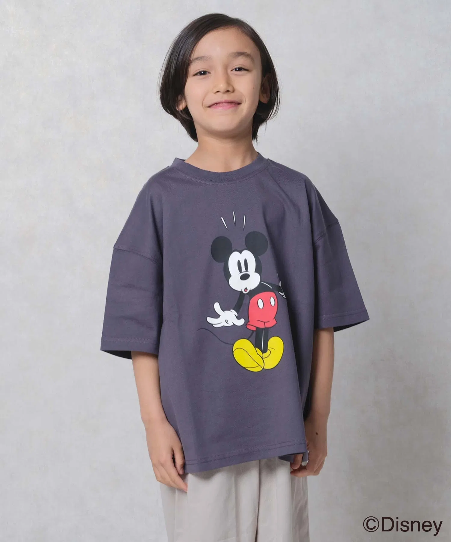 Детская футболка Mickey Mouse оверсайз Disney серая