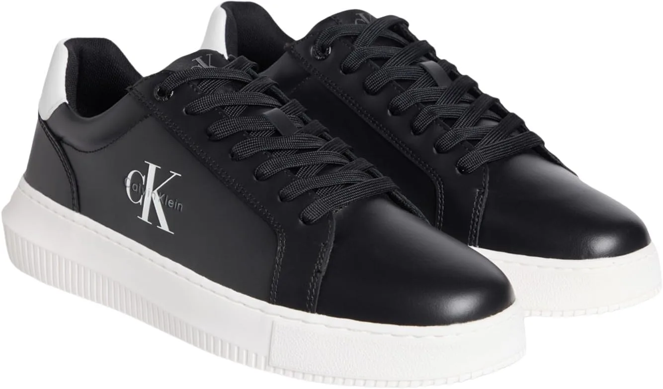 Calvin Klein Herren Кроссовки с чашечной подошвой Chunky Mono из Leder, ярко-белый/черный — фото 3