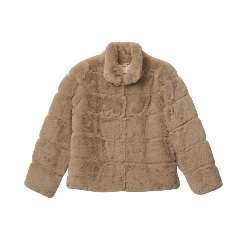 

MICHAEL KORS Женская куртка с воротником стойка из мягкого бархата, Camel