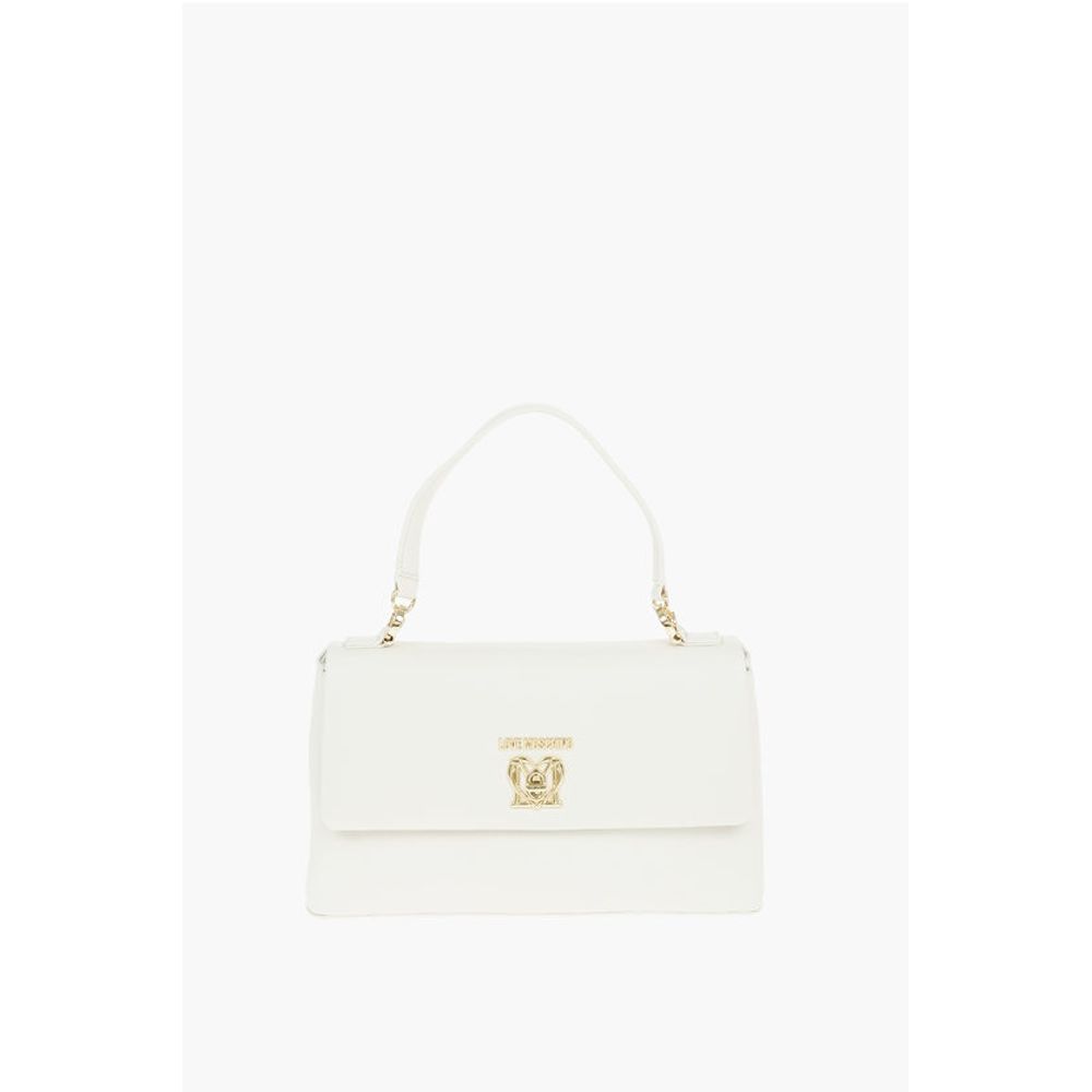 

Сумка LOVE из искусственной кожи с монограммой спереди и поворотным замком Moschino, White