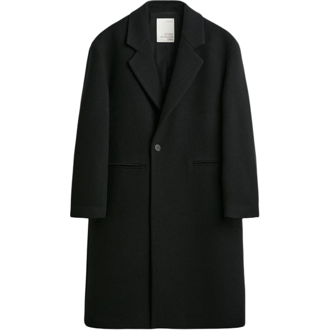 

Пальто мужское черное Zara, черный