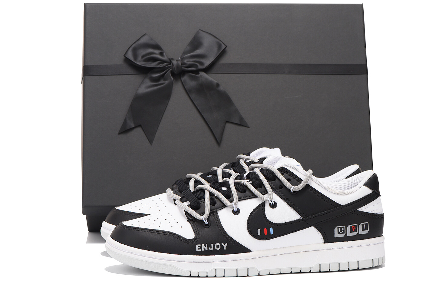 

Кроссовки Nike Dunk Skateboard Shoes Women's Low-Top White Black, Черный, Кроссовки Nike Dunk Skateboard Shoes Women's Low-Top White Black
