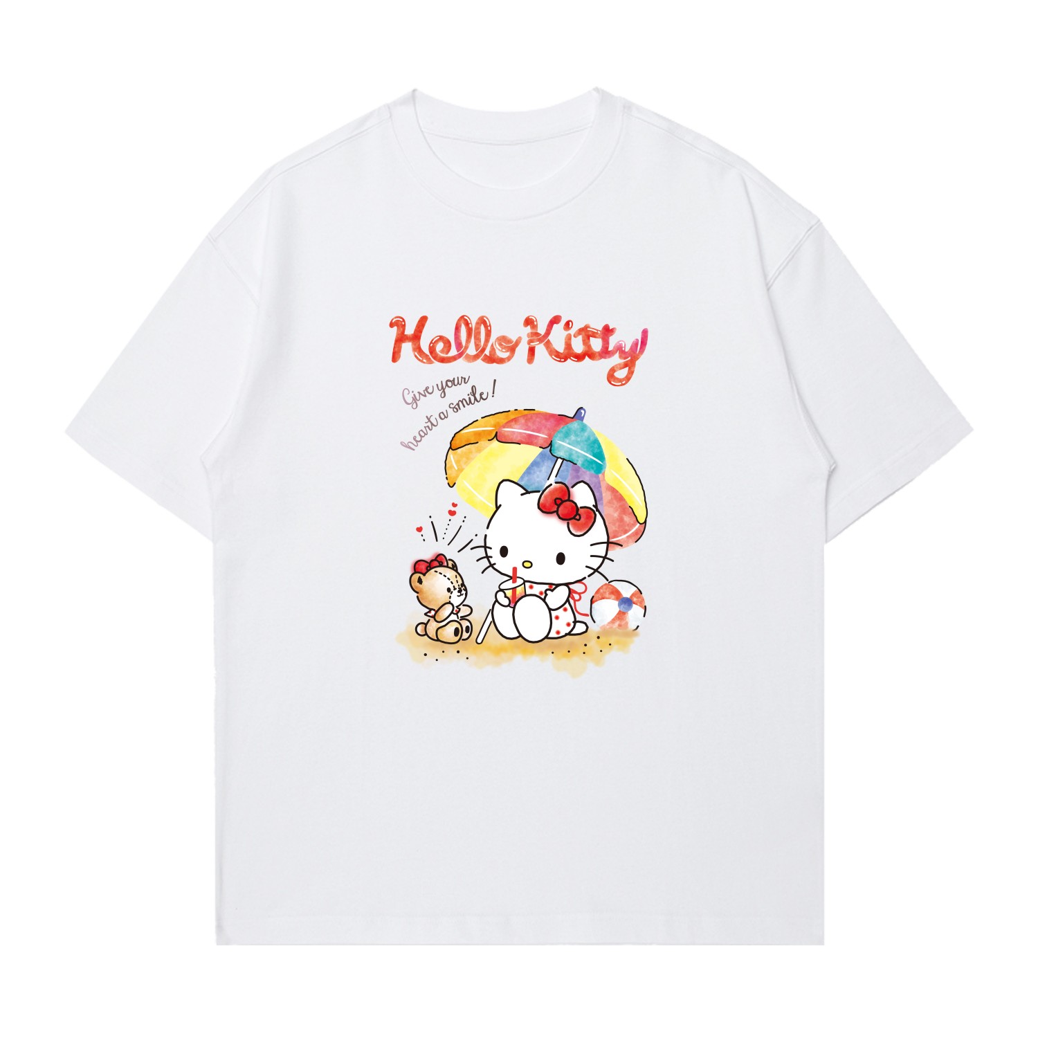 

Hello Kitty Hello Kitty 2025 летняя футболка Unisex Sanrio, белый