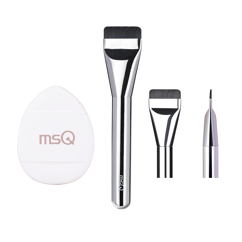 Кисть для тональной основы MSQ, серебристый + кисть для тональной основы MSQ рыбий хвост — фото 2