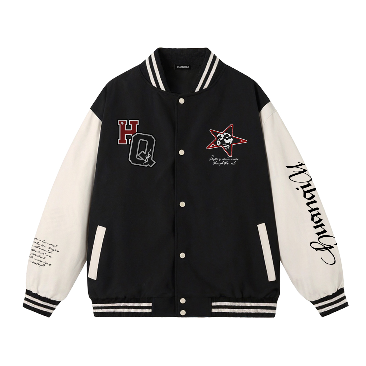 

Бейсбольная майка Unisex с бейсбольным воротником, умеренно прямого кроя HUANQIU, черный