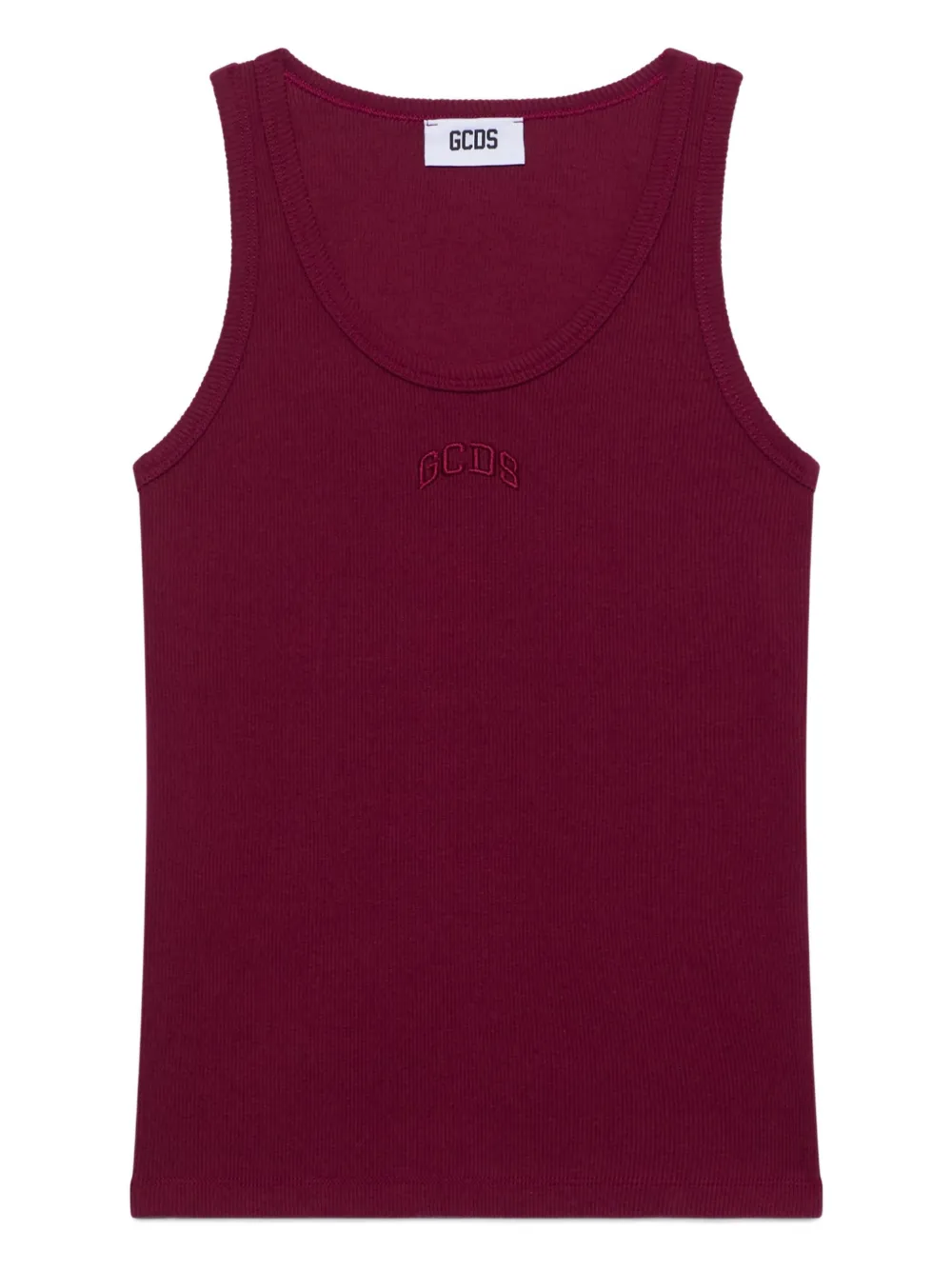 

Топ в рубчик с вышивкой Gcds, красный