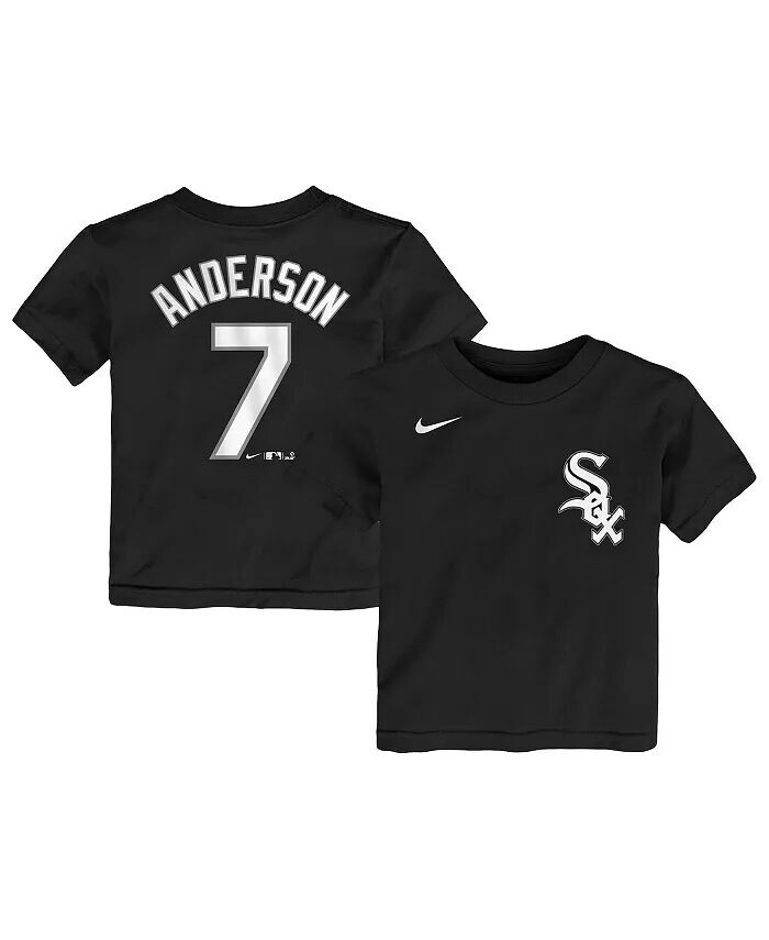 

Черная футболка с именем и номером игрока Tim Anderson для девочек и мальчиков Chicago White Sox Nike