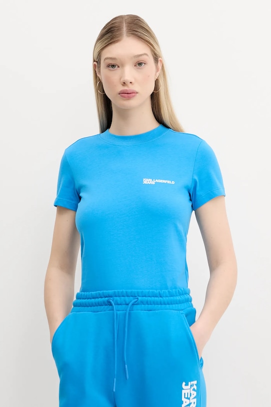 

Хлопковая футболка Karl Lagerfeld Jeans, синий