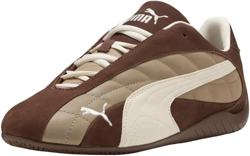 Мужские стеганые кроссовки PUMA Speedcat Plus на шнуровке, коричневые — фото 2