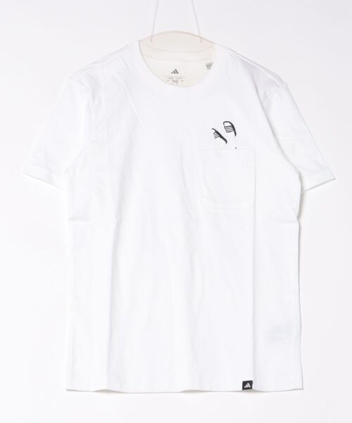 

Футболка adidas, Slim Fit, с карманом, белая