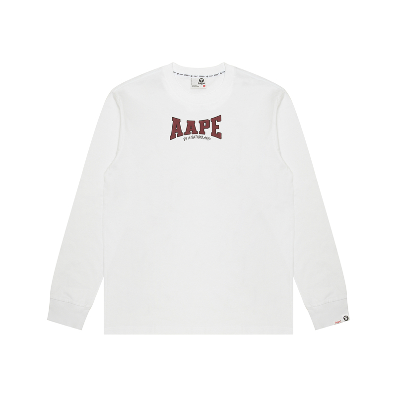 

Футболка с длинным рукавом с принтом логотипа A Bathing APE Aape, белый