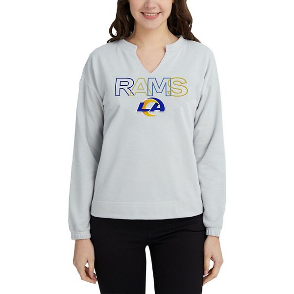 

Женская футболка с длинным рукавом concepts sport gray los angeles rams sunray notch neck Unbranded