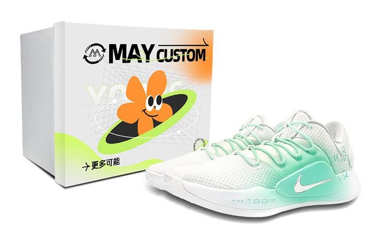 

Nike Гиперданк 10 Амортизирующие противоскользящие и износостойкие низкие баскетбольные кроссовки мужские бело-зеленые, цвет White
