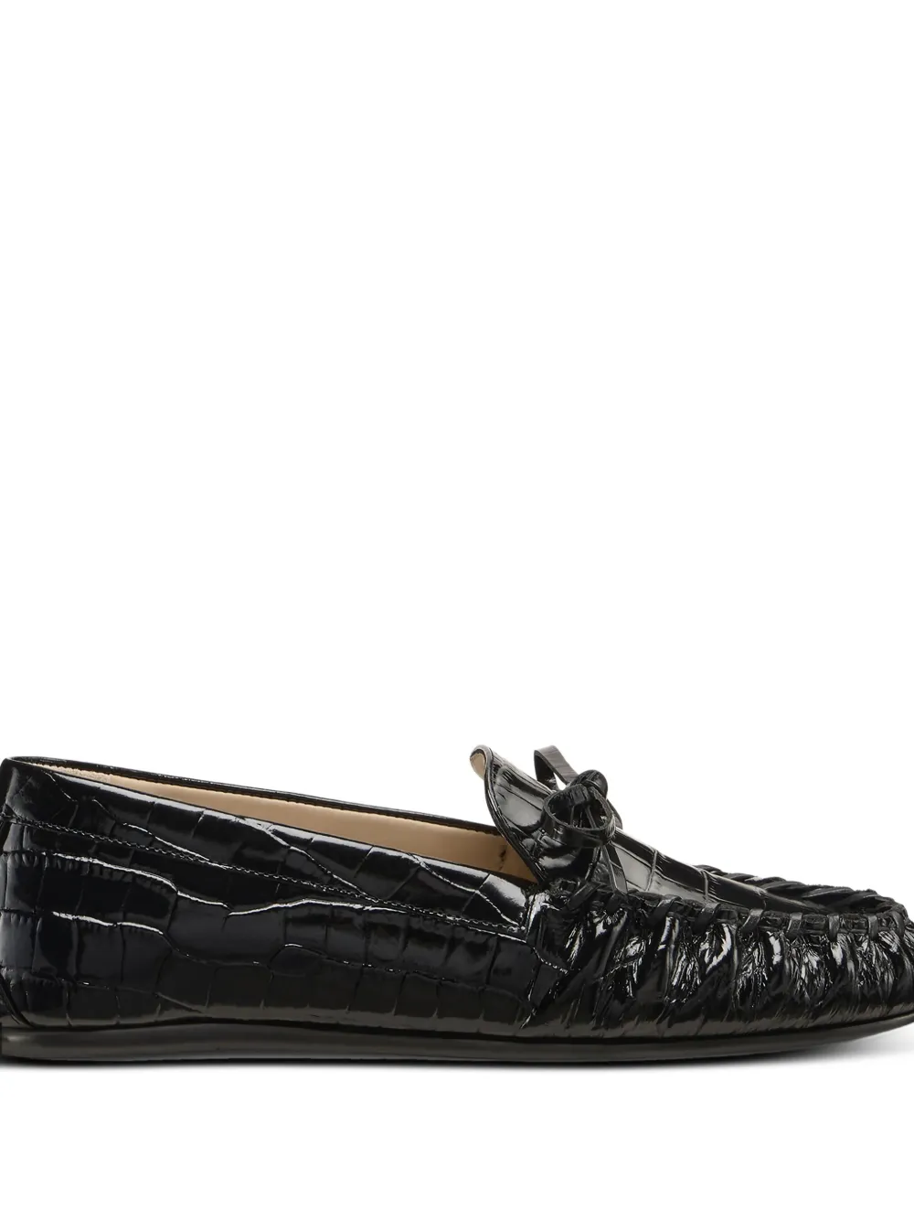 Лоферы Britt с бантом и сборками Stuart Weitzman, черный