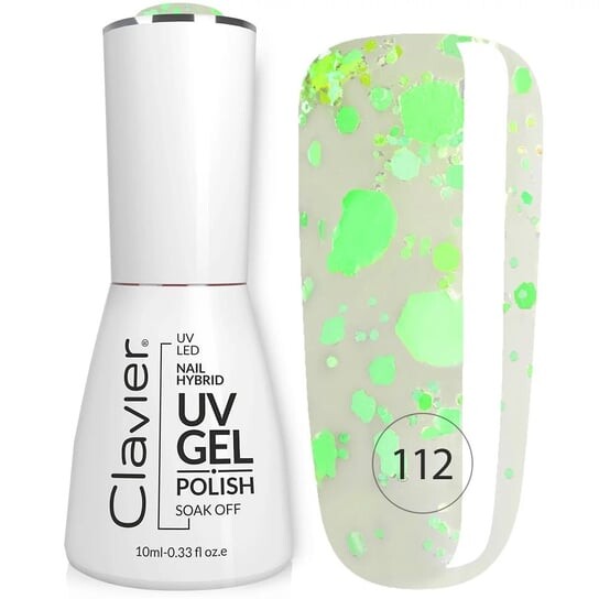 

Гибридный лак для ногтей с голографическими частицами 112 Bubbly Green, 10 мл Clavier, Luxury
