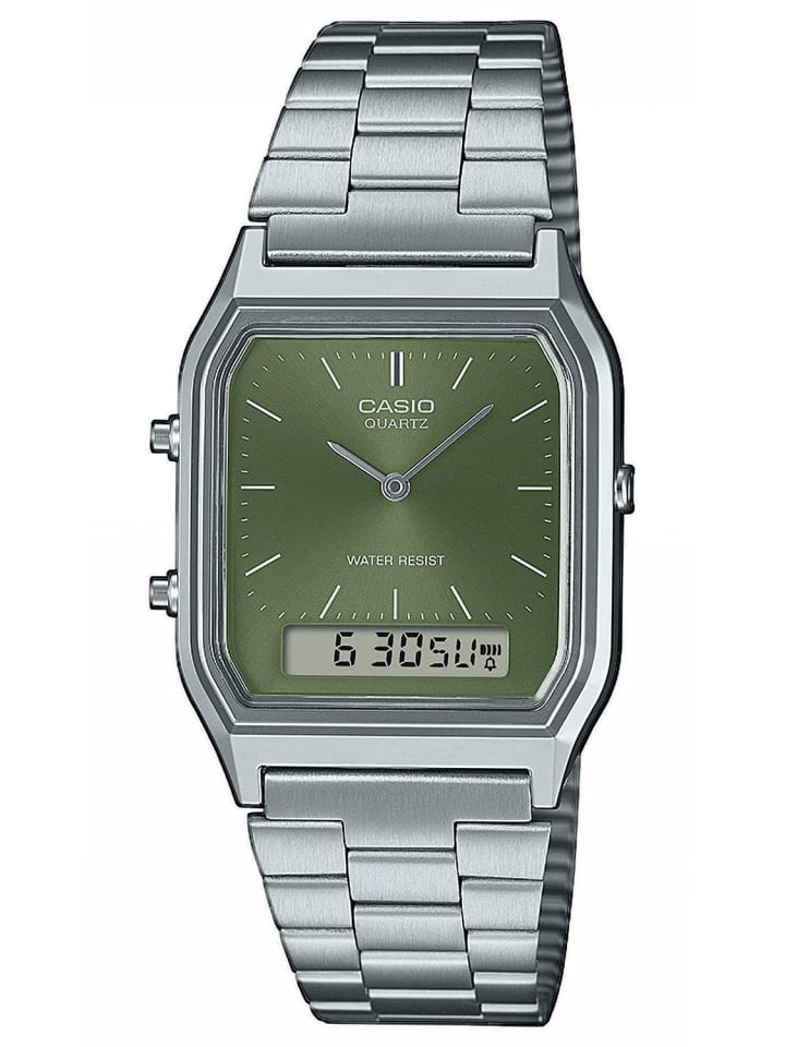 

Casio Стильные наручные часы из коллекции Ana-Digi, серебристо-зеленые