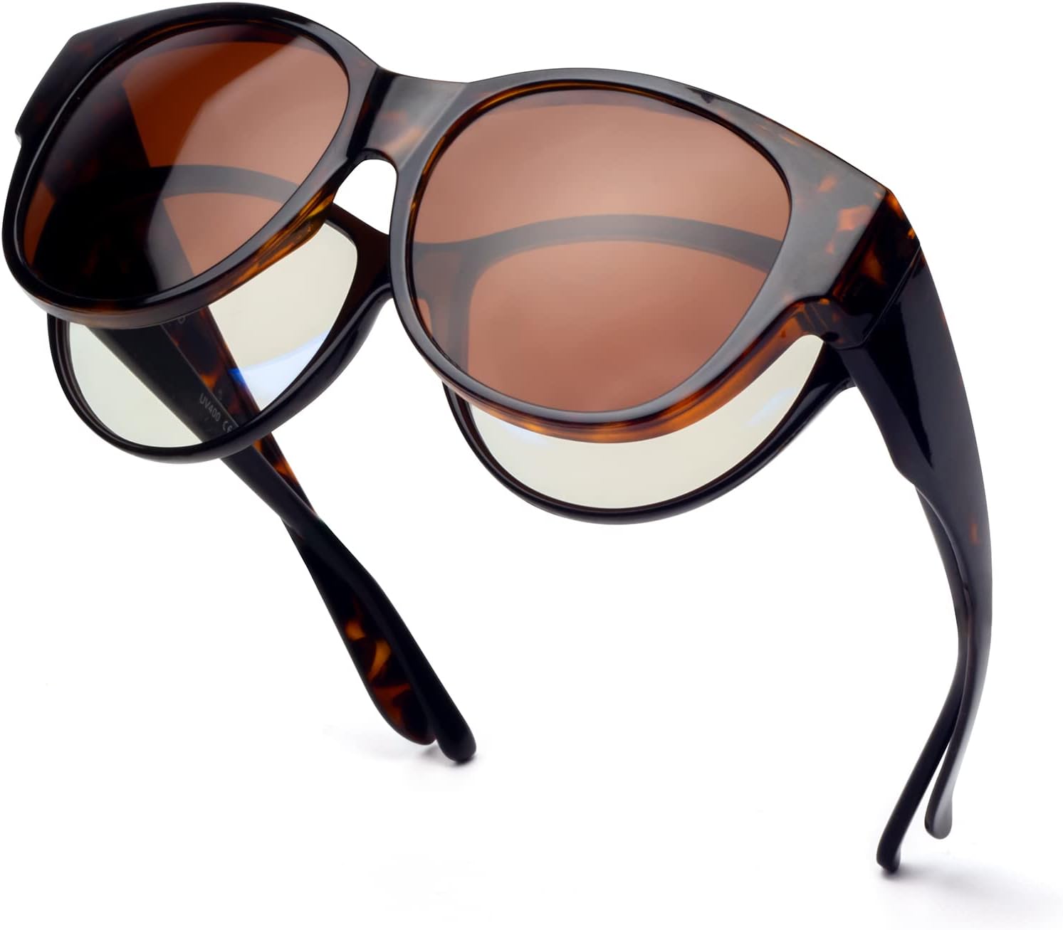 

Солнцезащитные очки с поляризованным покрытием, надеваемые поверх обычных очков, женские солнцезащитные очки с защитой от УФ-излучения, легкие Face Shadow, L Brown Leopard / Brown