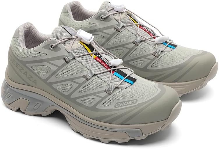 

Мужские сетчатые кроссовки с шнуровкой, низкие, с противоскользящей подошвой, легкие повседневные беговые туфли, подходящие для ежедневной носки, прогулок и активного отдыха на открытом воздухе Igzbibg, серый