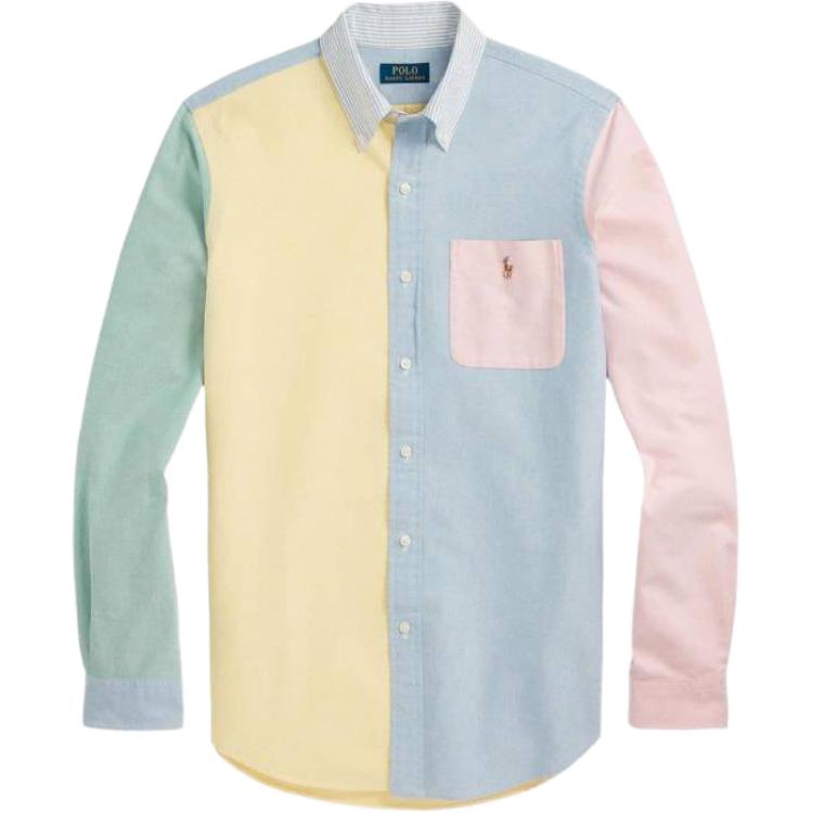 

Оксфордская поло с длинным рукавом и цветными блоками Polo Ralph Lauren, разноцветная