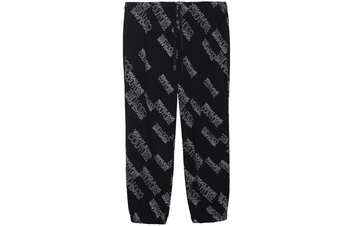 

Тренировочные штаны с логотипом по всей поверхности VERSACE JEANS COUTURE, черный