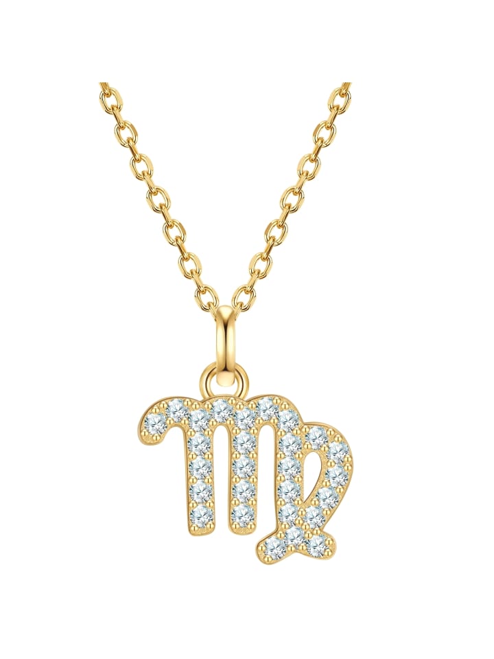 

Glanzstücke München Колье со знаком зодиака Дева из стерлингового серебра с цирконами в оправе из желтого золота
