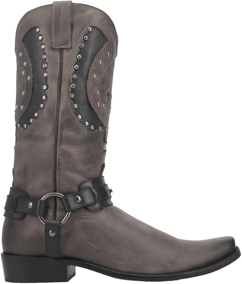 

Мужские повседневные сапоги Dingo War Eagle с заклепками, с квадратным носком, средней длины, черные