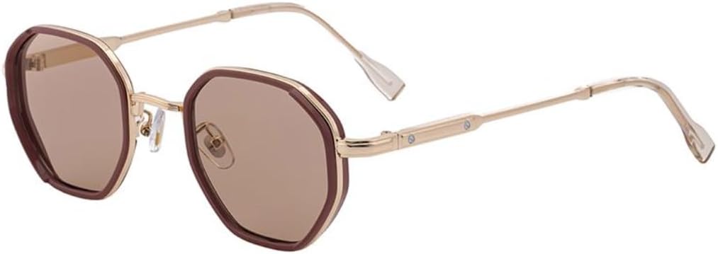 

Классические маленькие восьмиугольные солнцезащитные очки для женщин, роскошная винтажная металлическая оправа, многоугольные очки для вождения с защитой от УФ-излучения UV400 UATXTAU, C4goldlightorange