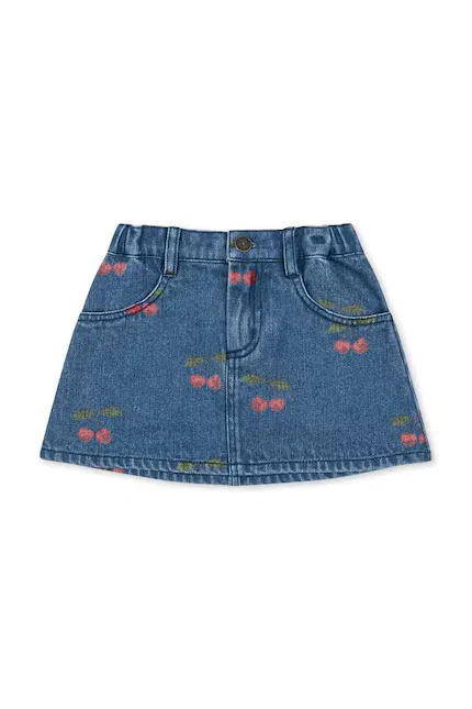 Юбка джинсовая трапециевидная MAGOT PRINTED SKIRT Konges Sløjd, синий — фото 2