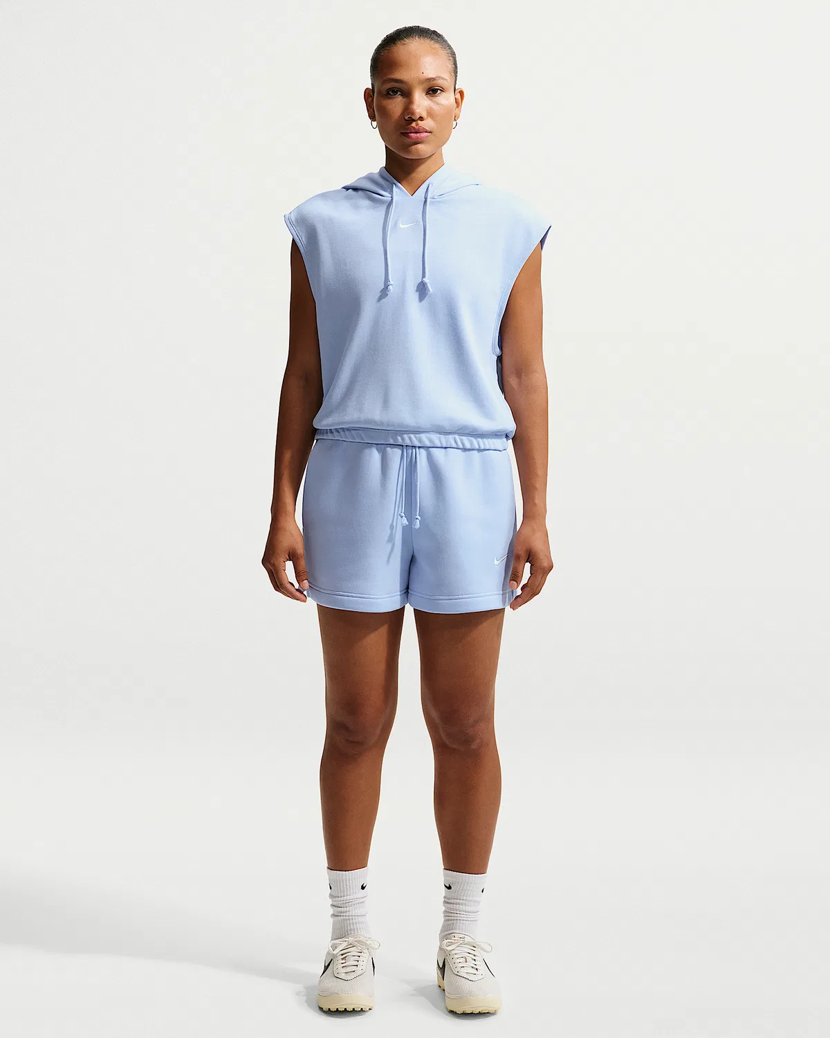 Женский топ без рукавов Nike Sportswear Phoenix Fleece, Hydrogen Blue/Sail — фото 4