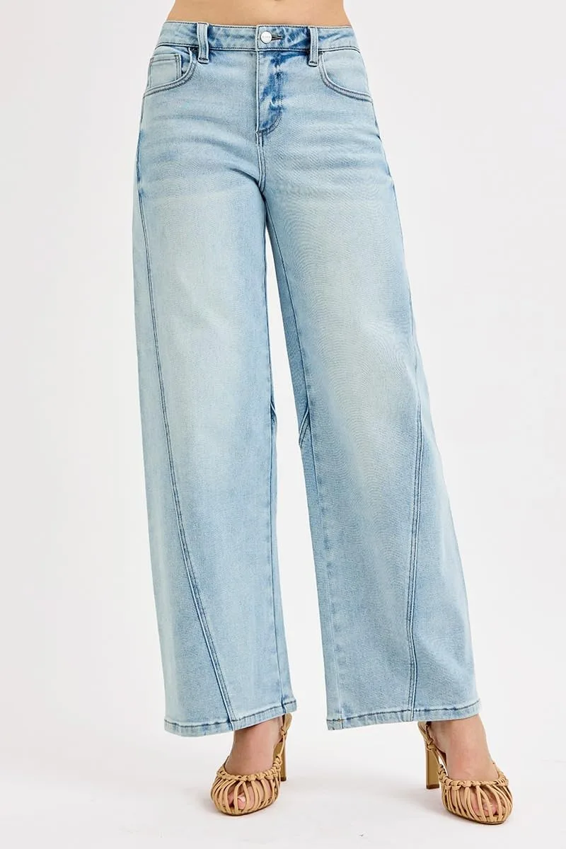 Баррел джинсы Mid Rise Fit Plus Size Generic, Light — фото 2