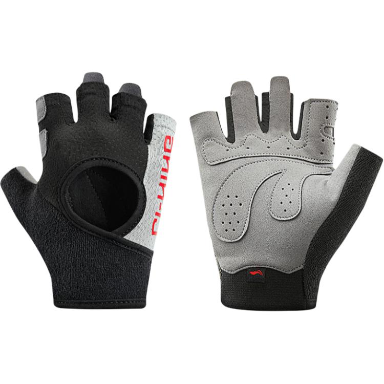 

LiNing Фитнес-перчатки Устойчивые к истиранию PU Взрослые, 567 Черный Серый-Вырез Дышащие [Вентилируемая сетка на ладони/Тканевое полотенце на запястье для удаления пота]