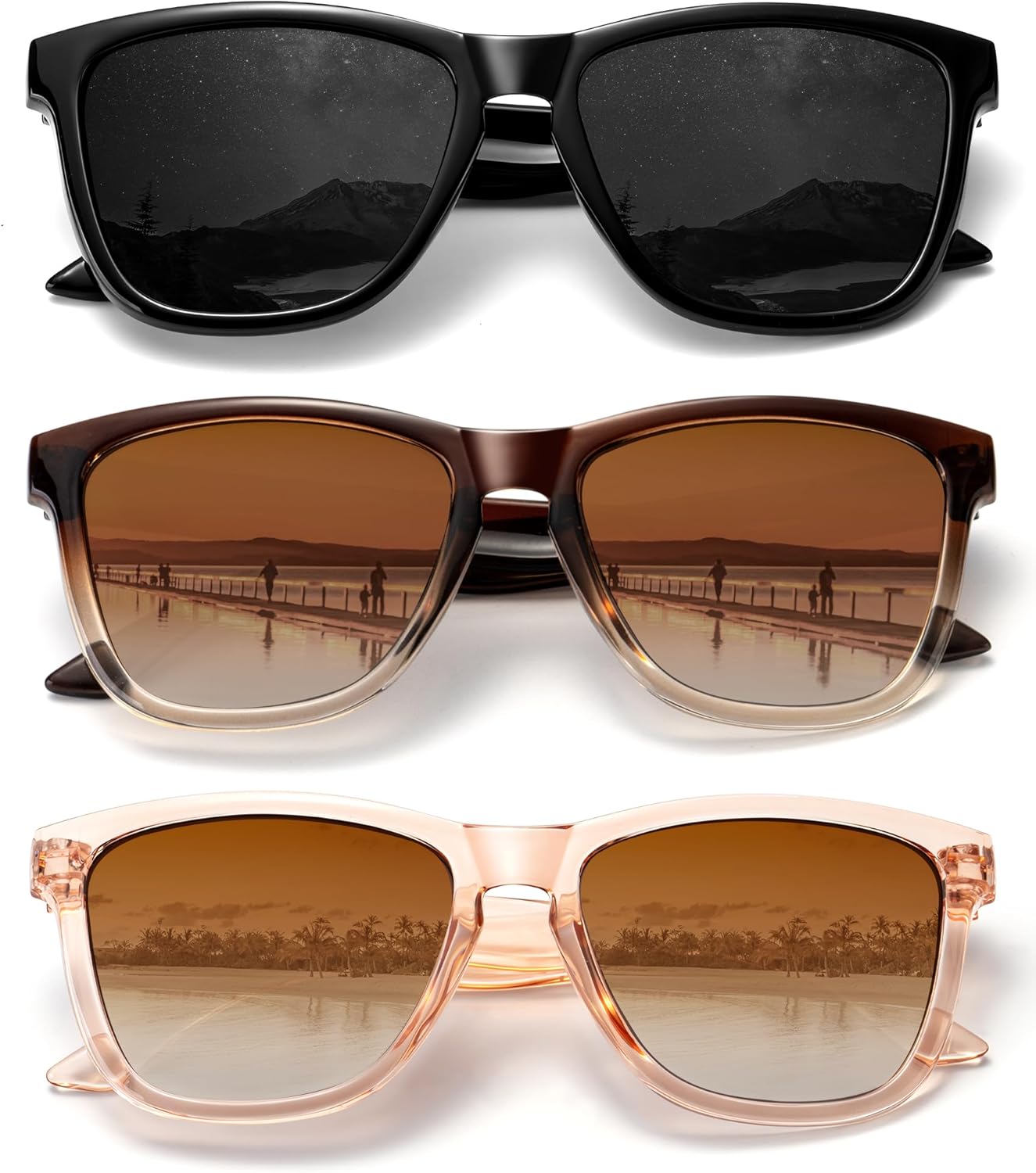 

Поляризованные солнцезащитные очки для женщин, модные классические ретро-очки, дизайнерские солнцезащитные очки для мужчин, винтажные модные очки с защитой UV400 CIFOYA, 1 Black-gradient Brown-transparent Frame Pink