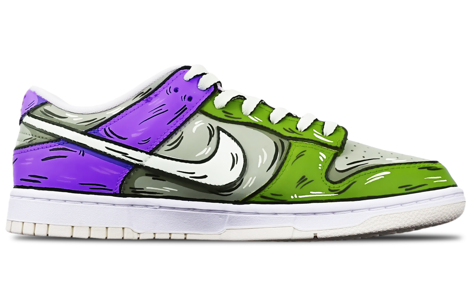 

Кроссовки Nike Dunk Skateboard Shoes Men Low-Top Gray Green/Purple