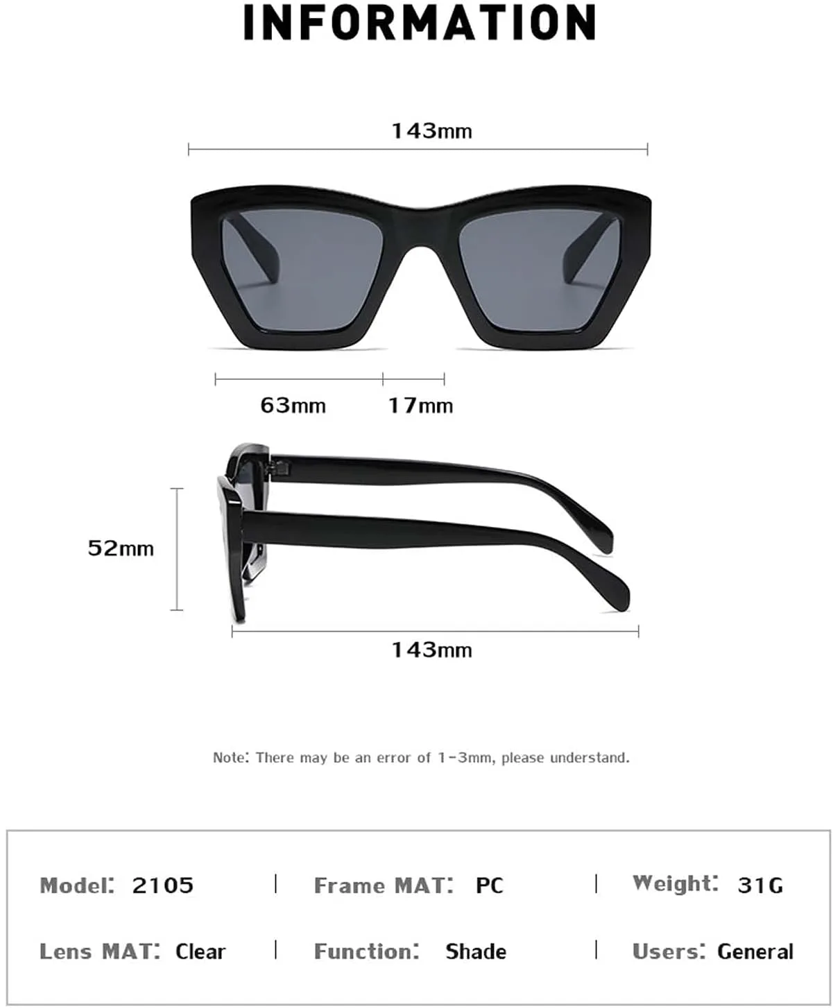 

Солнцезащитные очки в стиле ретро «кошачий глаз» для женщин, 2026 год, для отдыха на природе, для украшения дома (цвет: E, размер: средний) MTZJH, One Color