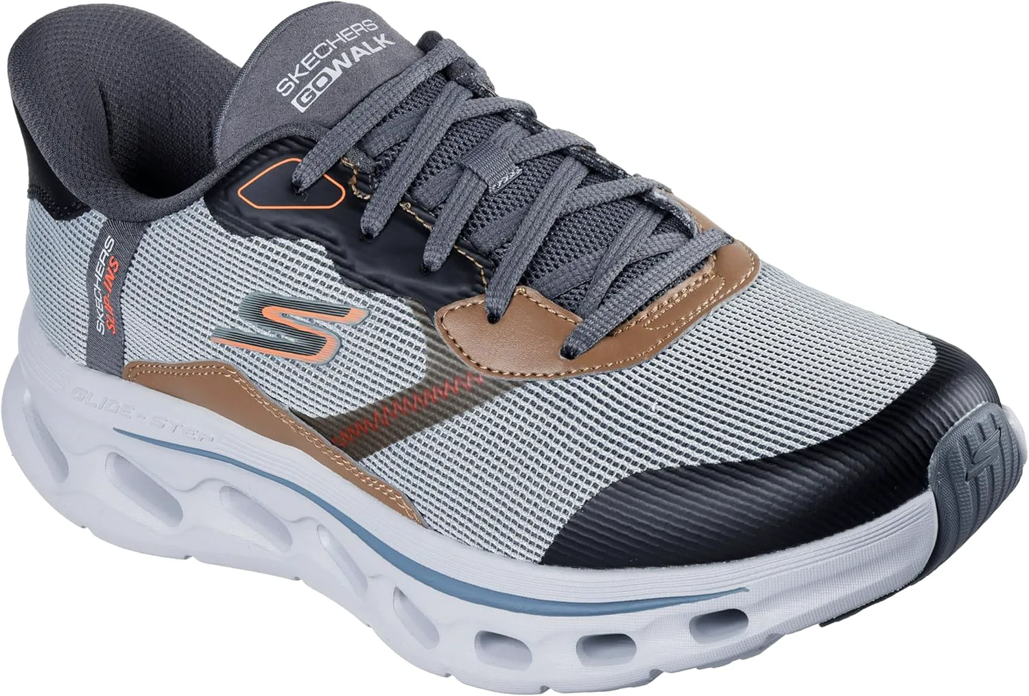 Мужские кроссовки Skechers Hands Free Slip-ins Go Walk Glide-Step 2.0 - Zac, серый — фото 2