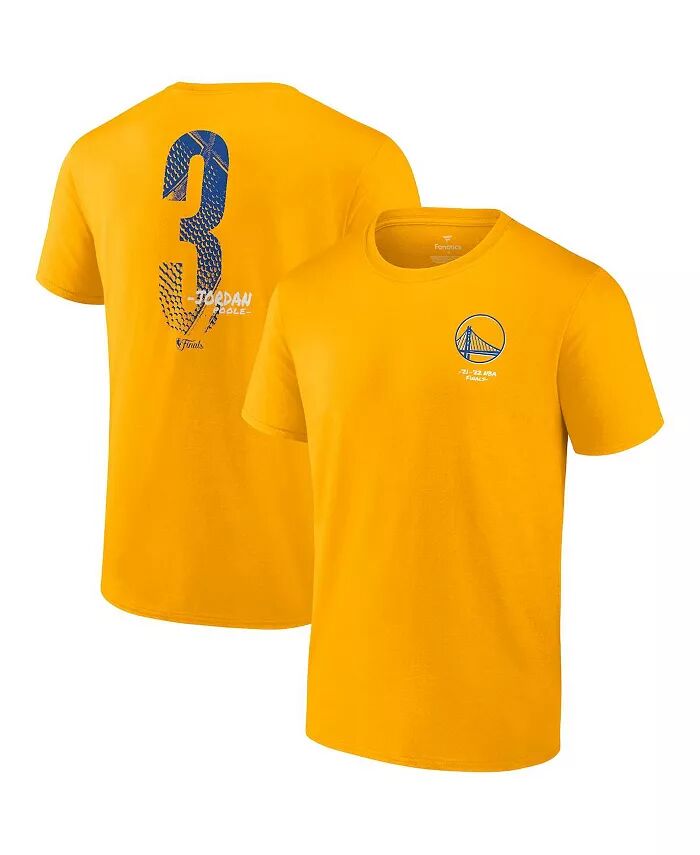 

Мужская футболка Jordan Poole Gold Golden State Warriors 2022 NBA Finals Champions с именем и номером Fanatics